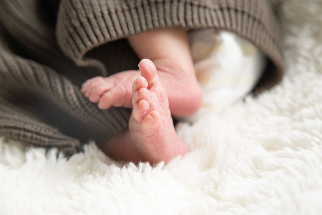 close up of tiny baby feet 