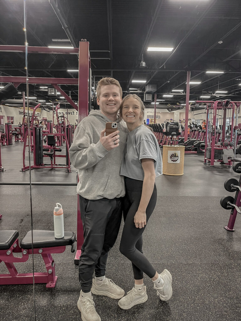 Husband and wife selfie at the gym