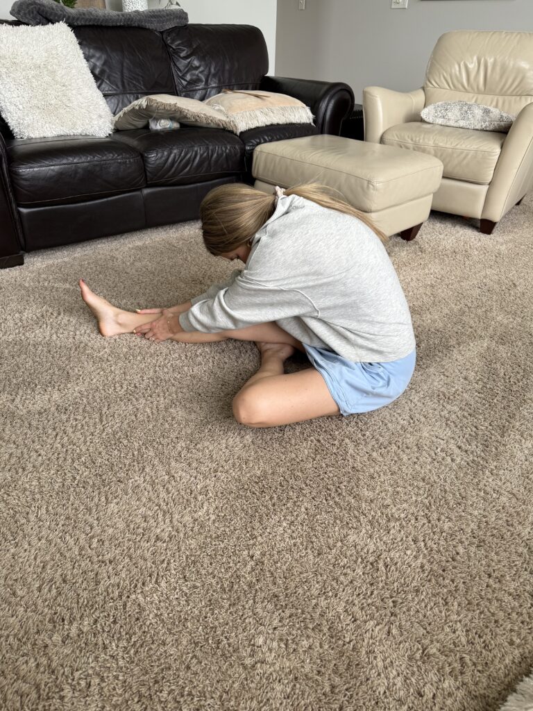 Mom stretching
