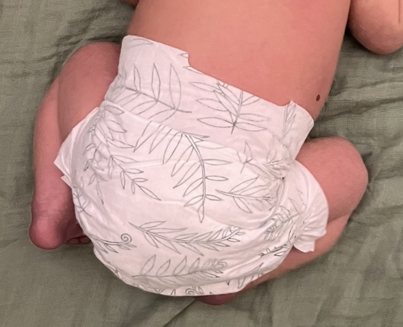 Happy Little Camper diaper on a baby