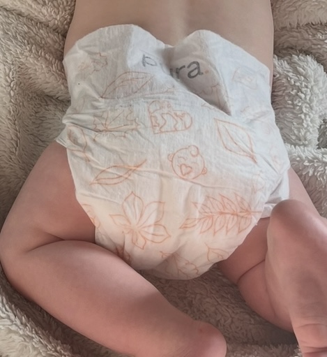 Pura diaper on a baby